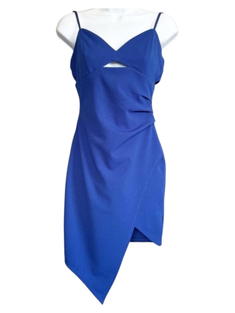 Emerald Sundae Blue Asymmetrical Cocktail Mini Dress Cutout Bodycon Medium NWT